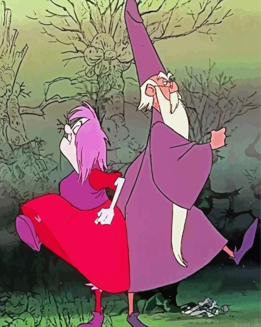 Disney Merlin And Madam Mim Painting By Numberss.png