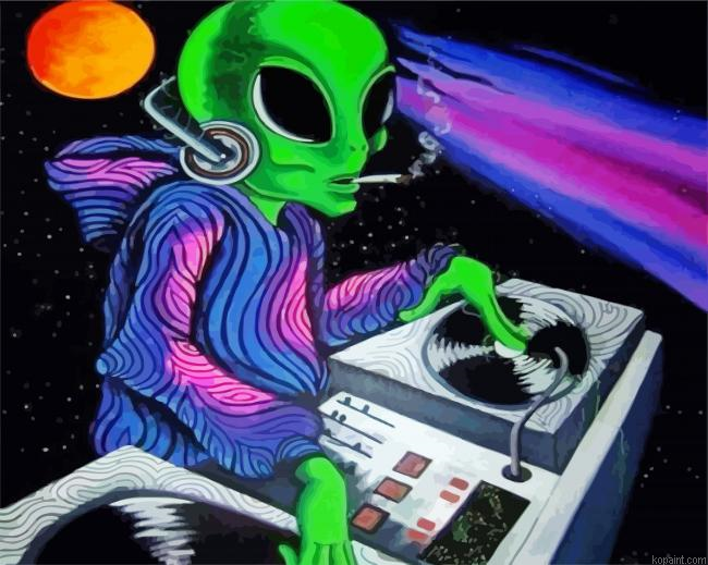 Dj Mixer Alien Paint By Numbers