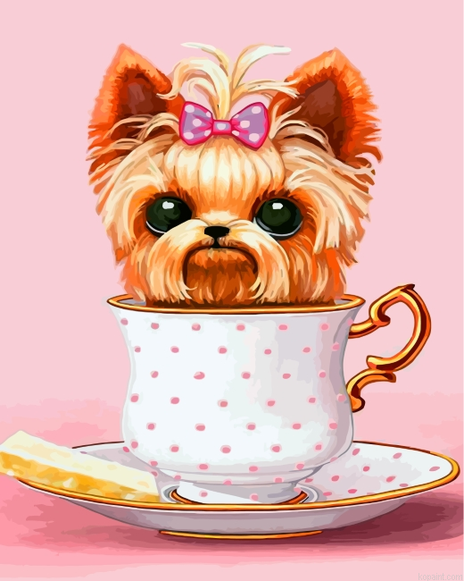 Dog In Teacup Paint By Numbers