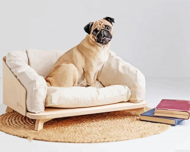 Dog On White Couch Paint By Numbers