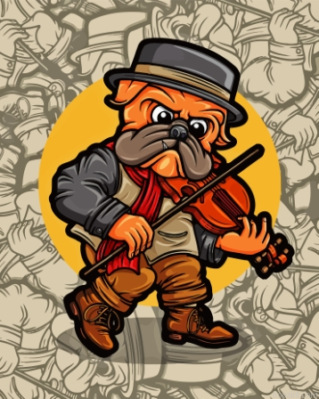 Dog In Hat With Violin Painting By Numberss.png