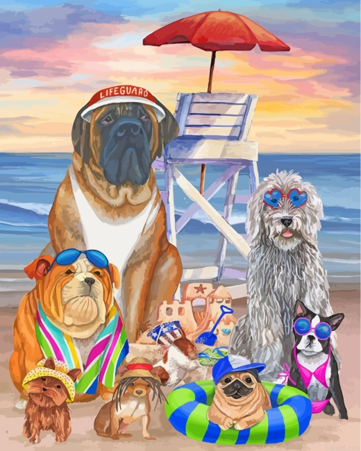 Dogs Enjoying The Summer Painting By Numberss.png