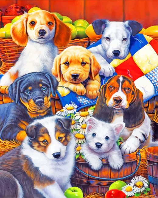 Dogs Family Animals Paint By Numbers