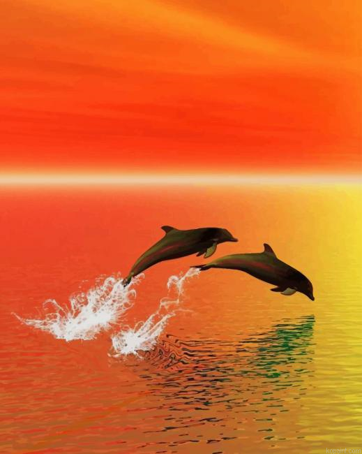 Dolphins Jumping Out Of Water New Painting By Numberss.png