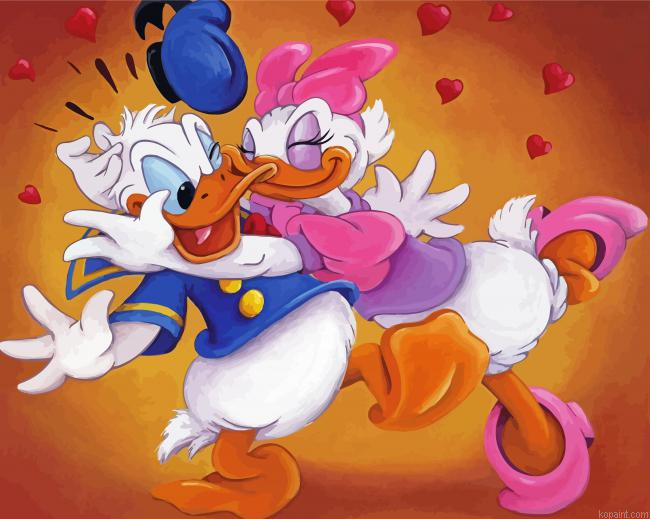 Donald And Daisy Kiss Painting By Numberss.png