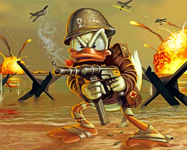 Donald Duck War Painting By Numberss.png