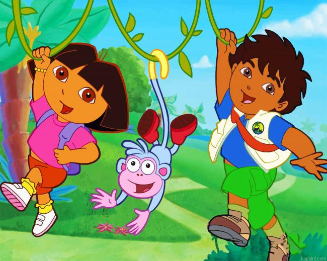 Dora Diego And Boots Painting By Numberss.png