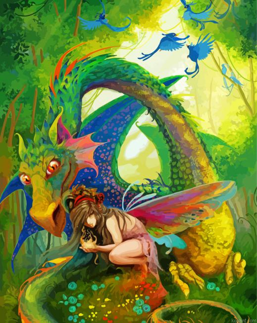 Dragon And Fairy Art Painting By Numberss.png