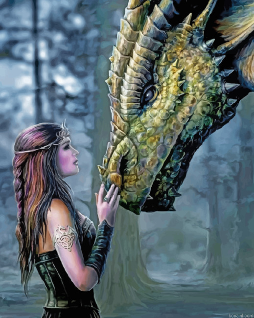 Dragon And Woman Painting By Numberss.png