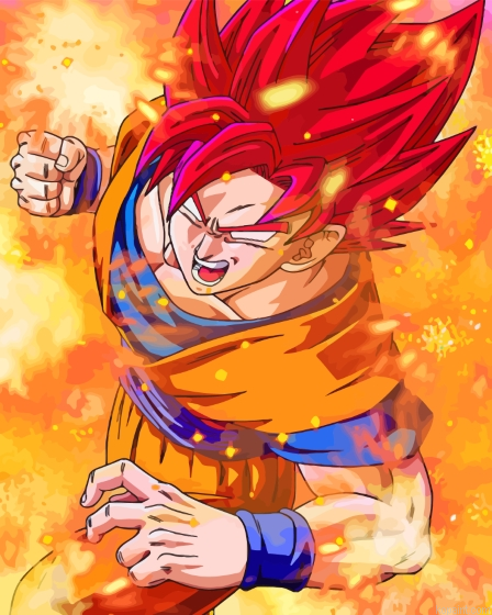 Dragon Ball Super Saiyan God Painting By Numberss.png