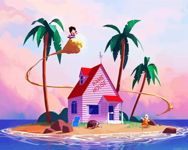 Dragon Ball Z Kame House Paint By Numbers