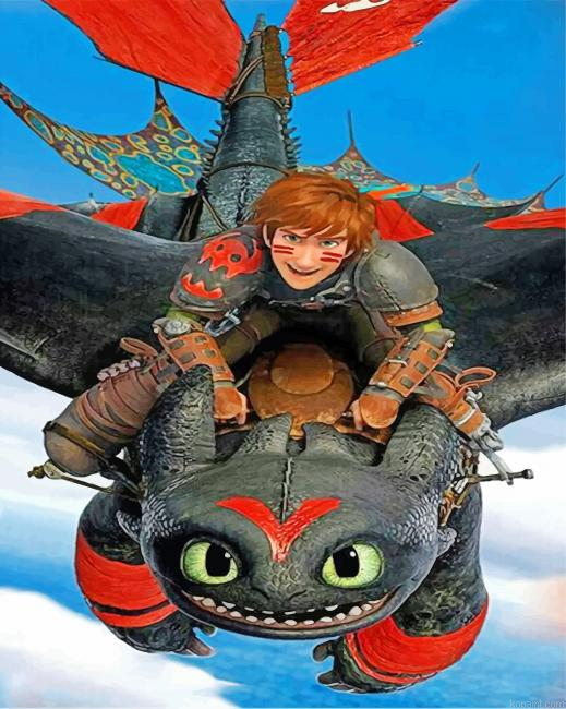 Dragon Toothless And Hiccup Paint By Numbers
