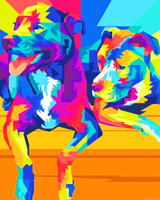 Drawing Of A Dog In Wpap Pop Art Painting By Numberss.png