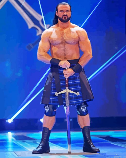 Drew Mcintyre With His Sword Painting By Numberss.png