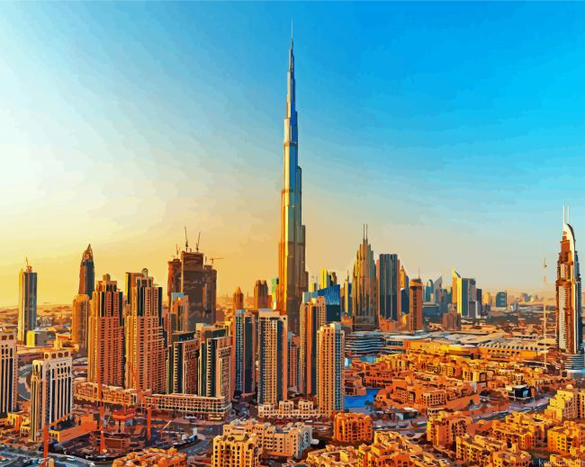 Dubai Burj Khalifa Skyline Painting By Numberss.png