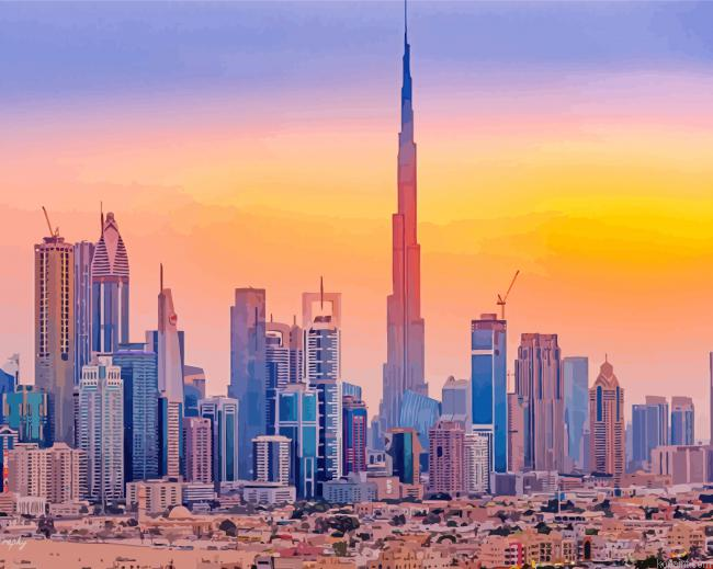Dubai Skyline Buildings Painting By Numberss.png