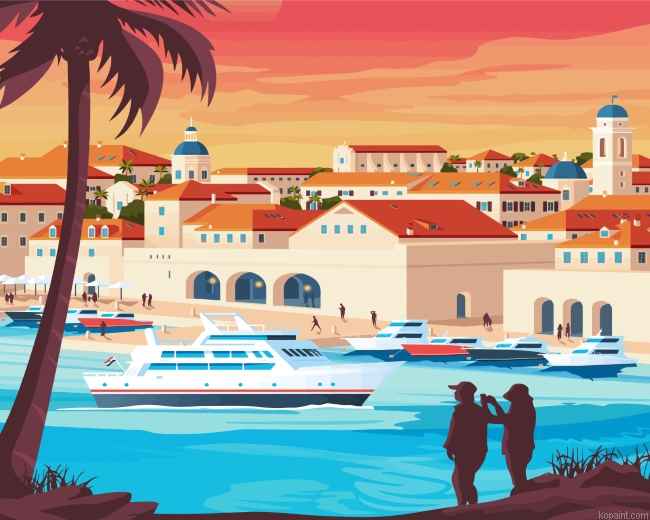 Dubrovnik Vintage Poster Painting By Numberss.png