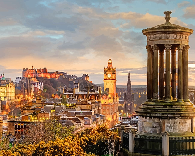 Dugald Stewart Monument Edinburgh New Painting By Numberss.png