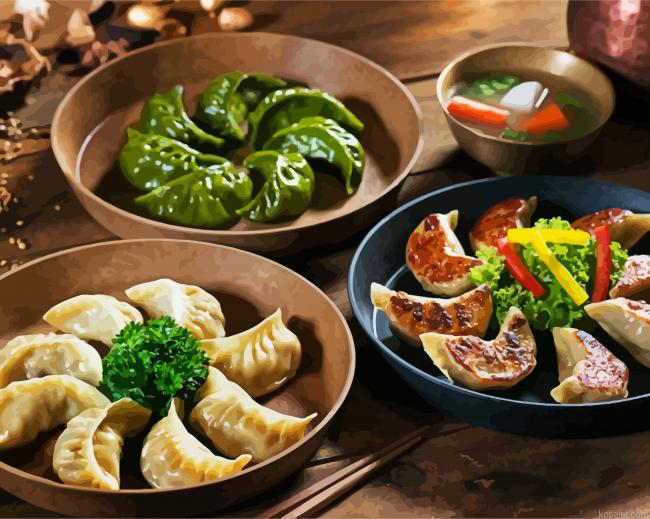 Dumpling Food Paint By Numbers