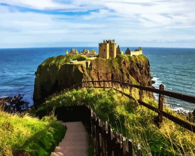 Dunnottar Castle Aberdeen Paint By Numbers.png
