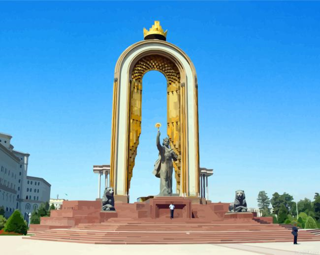 Dushanbe Somoni Monument Painting By Numberss.png