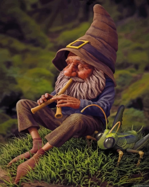 Dwarf Man Playing With Flute New Painting By Numberss.png