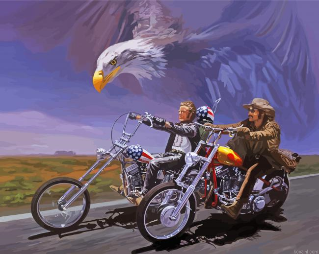 Eagle With Harley Davidson Art Painting By Numberss.png