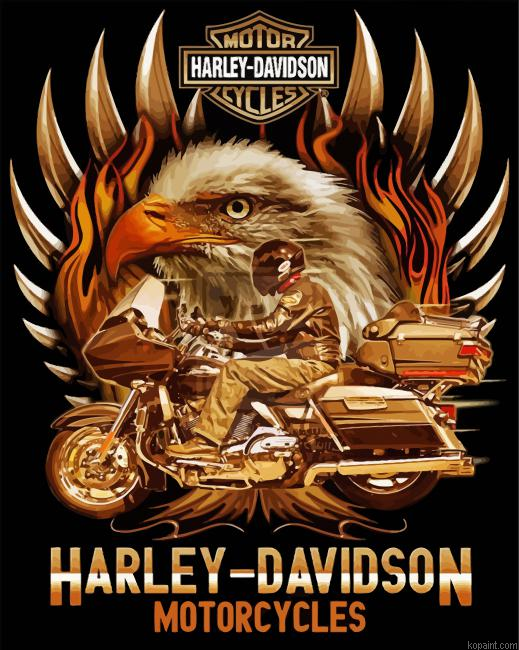 Eagle With Harley Davidson Painting By Numberss.png