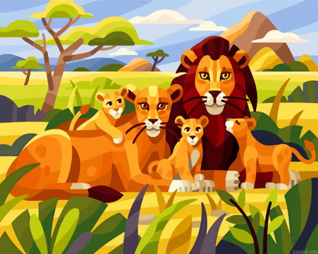 East African Lions Painting By Numberss.png
