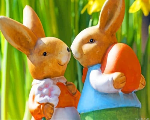 Easter Bunny Rabbits Painting By Numberss.png
