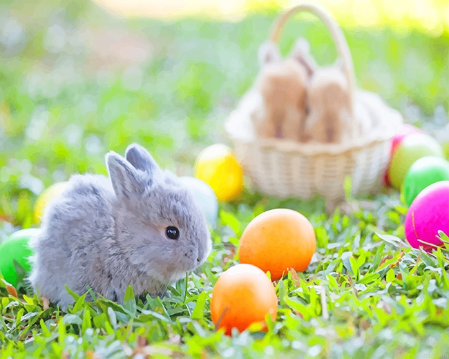 Easter Eggs And Bunny Painting By Numberss.png