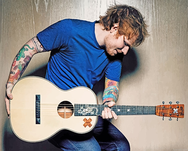 Ed Sheeran With Guitar New Painting By Numberss.png