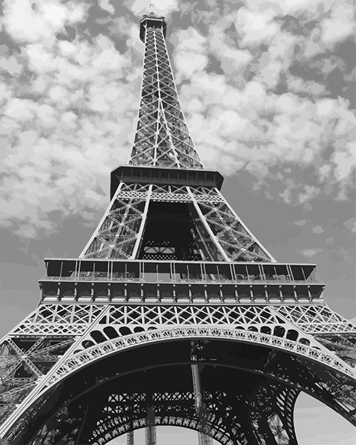 Eiffel Tower Black And White New Painting By Numberss.png