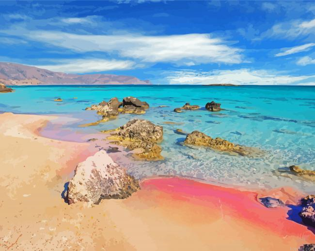 Elafonissi Beach Greece Crete Paint By Numbers.png