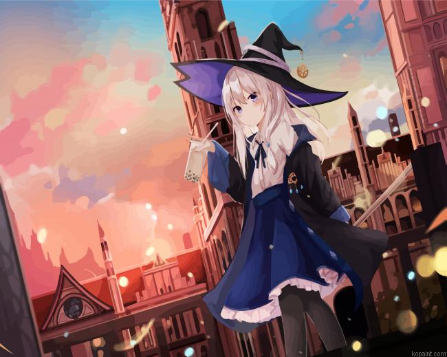 Elaina Anime Girl Paint By Numbers.png