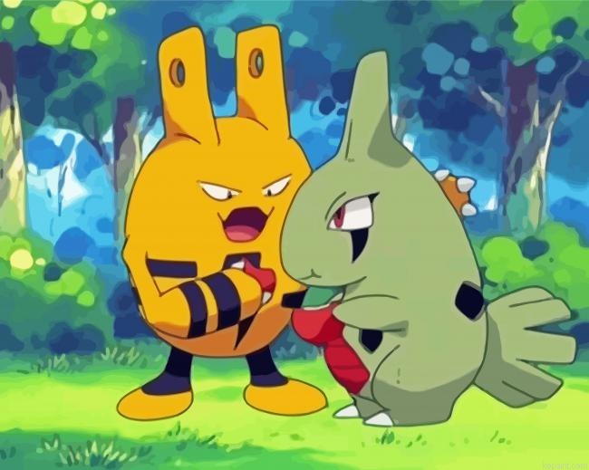 Elekid And Larvitar Paint By Numbers