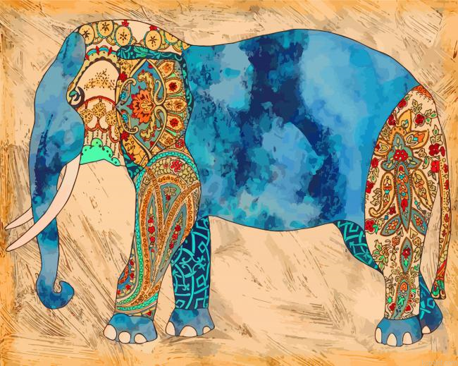 Elephant Art Painting By Numberss.png
