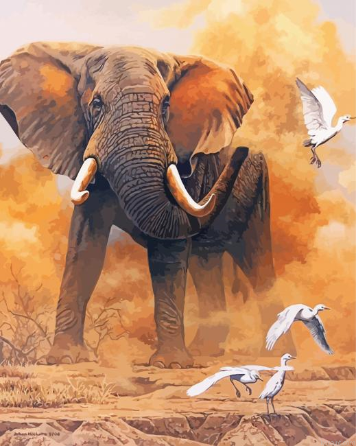 Elephant Dust Art Painting By Numberss.png