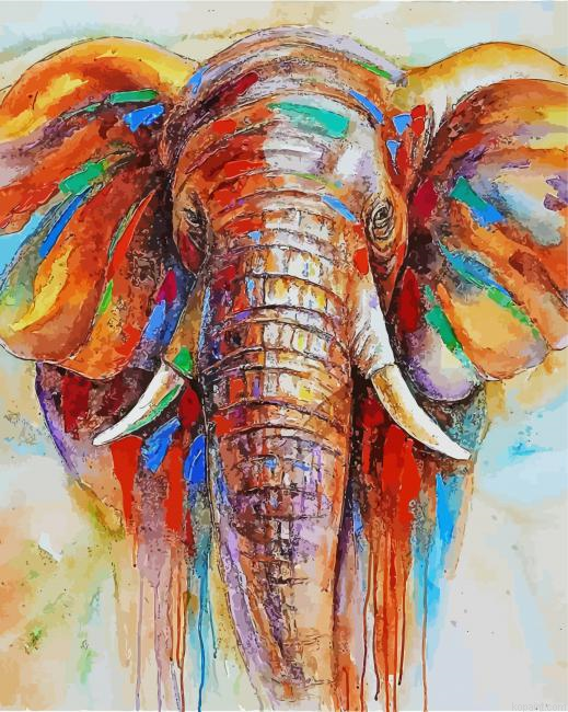 Elephant Head Art Painting By Numberss.png