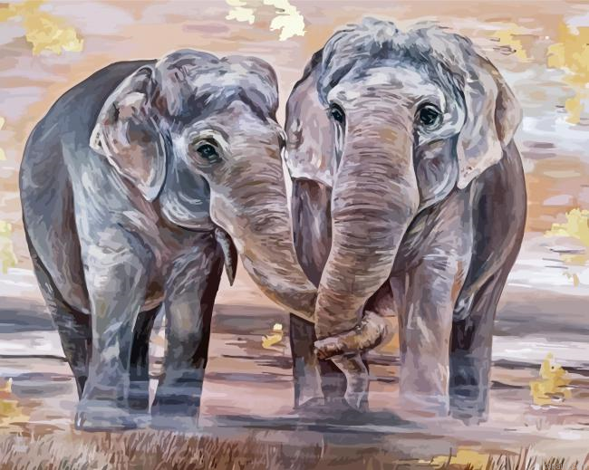 Elephant Lovers Animals Painting By Numberss.png