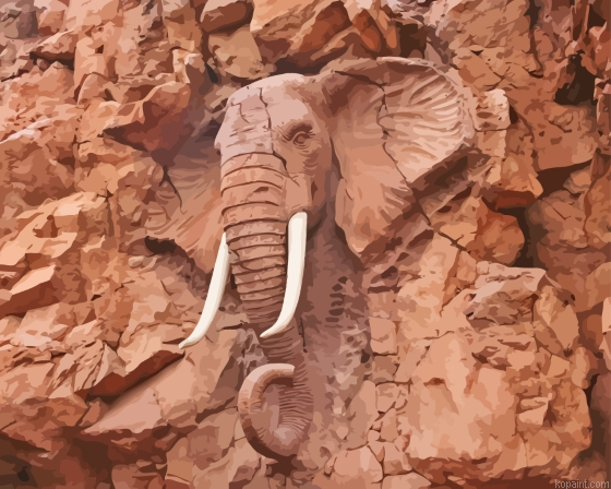 Elephant Rock Sculpture Painting By Numberss.png
