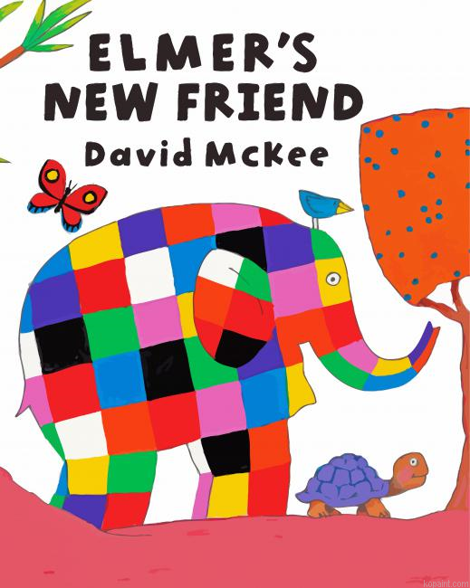 Elmer New Friend Painting By Numberss.png