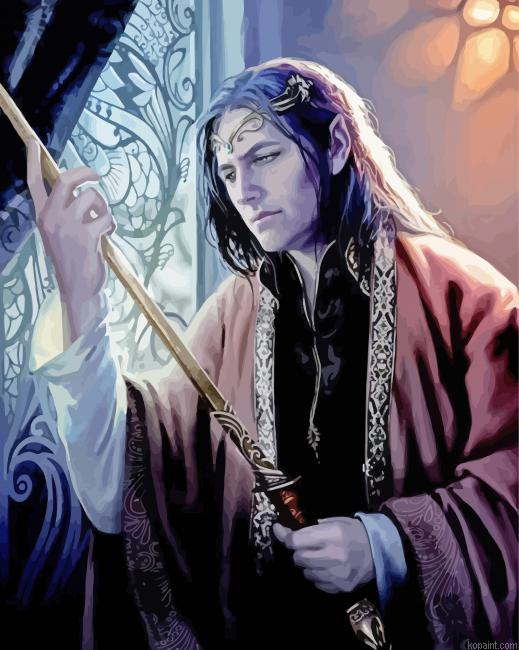 Elrond Movie Character Painting By Numberss.png