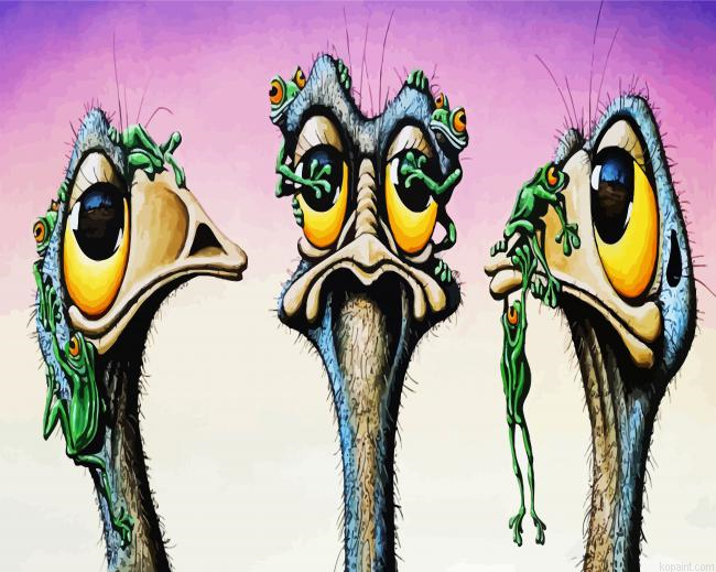 Emu Birds And Frogs Painting By Numberss.png