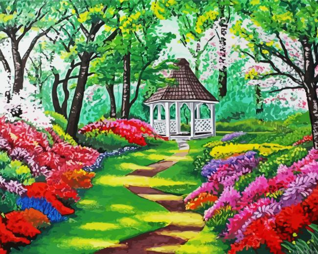 Enchanted Garden And Gazebo Painting By Numberss.png