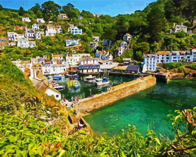 England Polperro Village Paint By Numbers