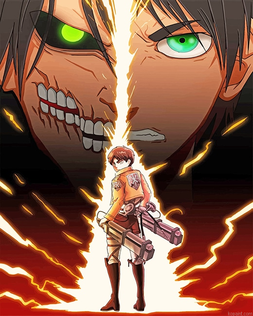 Eren Anime Attack On Titan New Painting By Numberss.png