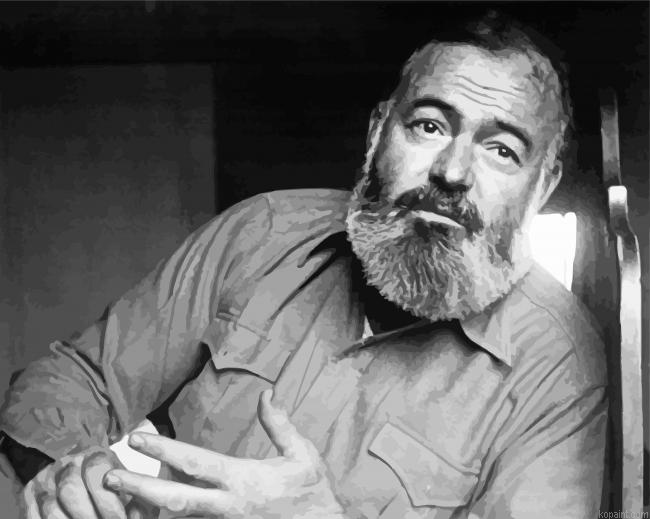 Ernest Hemingway Famous Author Painting By Numberss.png