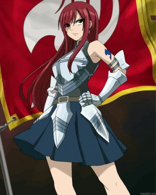 Erza Fairy Tail Anime Paint By Numbers