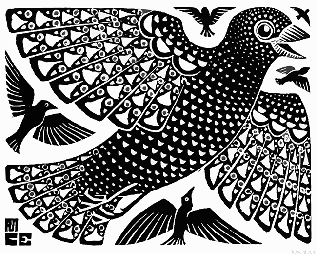 Escher Bird Painting By Numberss.png